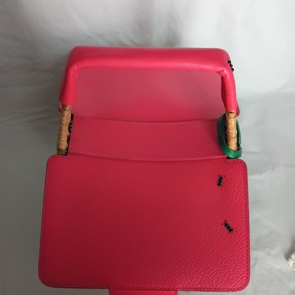 Kate Spade Strawberry CharmWicker 3D Picnic Perfect Basket Purse Handbag RARE - Picture 5 of 11